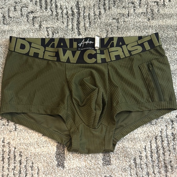 Andrew Christian Other - Andrew Christian Green Stretchy trunk shorts with Elastic Waistband